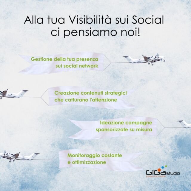Siamo specializzati nella gestione dei tuoi canali social aziendali, per garantire che la tua presenza online non sia solo una formalità, ma un vero motore di crescita! 🚀
Essere presenti su Facebook, Instagram, Linkedin e TikTok non basta più. Per ottenere visibilità e risultati concreti, è fondamentale avere una strategia efficace, contenuti di qualità e una perfetta conoscenza del tuo target di riferimento. Ci pensiamo noi!

Contattaci:
📧 info@gigastudio.it
📞 011/9587 065
🌐 www.gigastudio.it

#GIGAstudio #digitalmarketing #rivoli #torino #agenzia